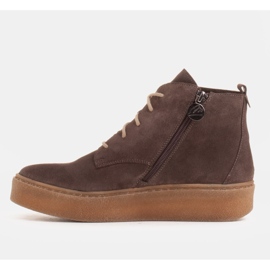 Marco Shoes Low lace-up boots made of soft leather brown 1