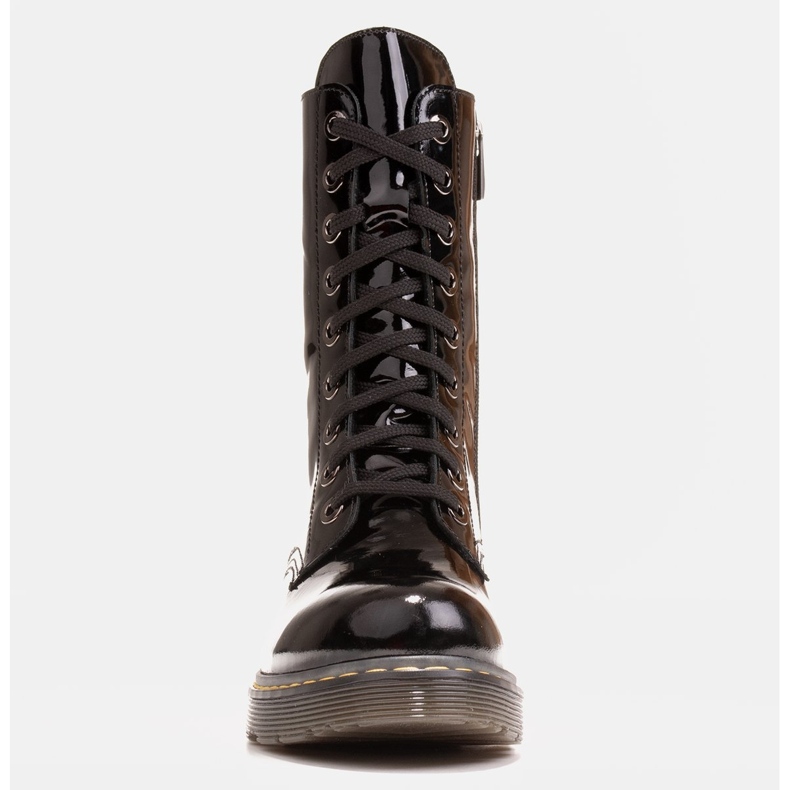 Marco Shoes High ankle boots, boots tied on a translucent sole black 2