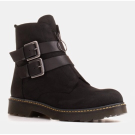 Marco Shoes Ladies' black boots on a thick transparent bottom 1
