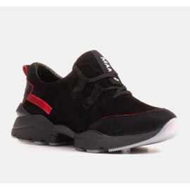 Marco Shoes Sports sneakers made of high-quality natural suede black 1