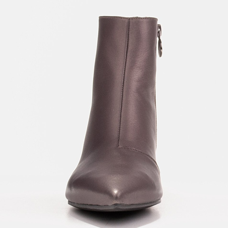 Marco Shoes Marco 1653b boots with low heels in leather brown 1