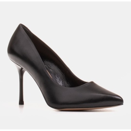 Marco Shoes Black stilettos made of soft grain leather with high heels 1