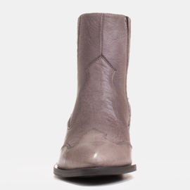 Marco Shoes Gray retro cowboy boots with crumpled leather grey 1