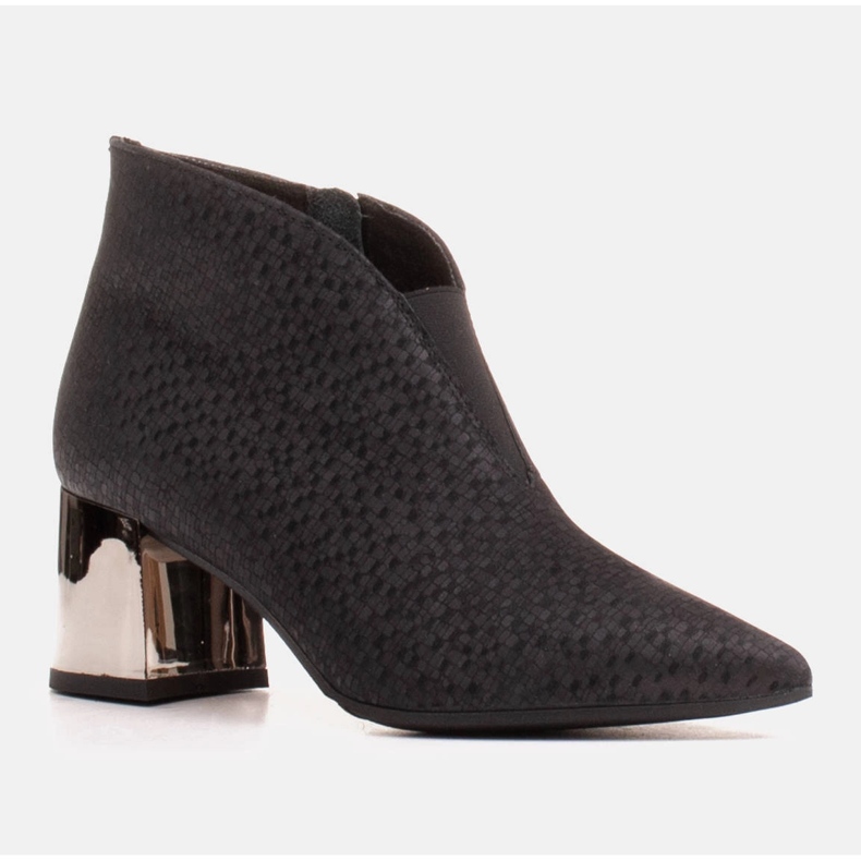 Marco Shoes Slender boots with rubber in the upper and a metallic heel black 2