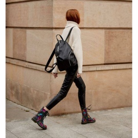 Marco Shoes High ankle boots, nubuck leather boots with a floral print grey 1