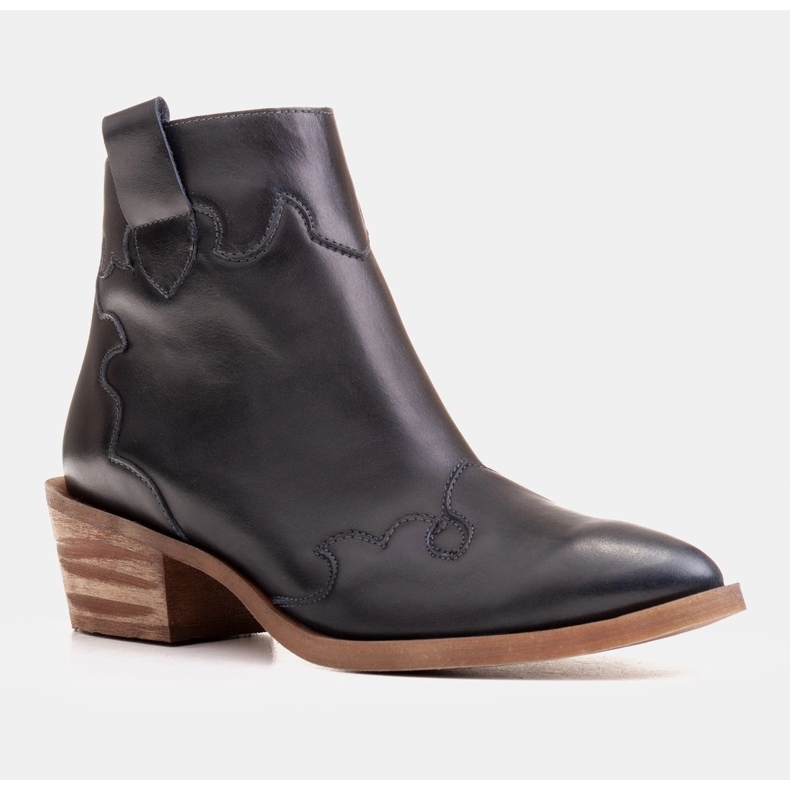 Marco Shoes Dark blue boots made of natural grain leather 2 Marco Shoes Dark blue boots made of natural grain leather 2