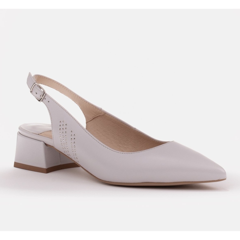 Marco Shoes Elegant sandals with jets on the side grey 1