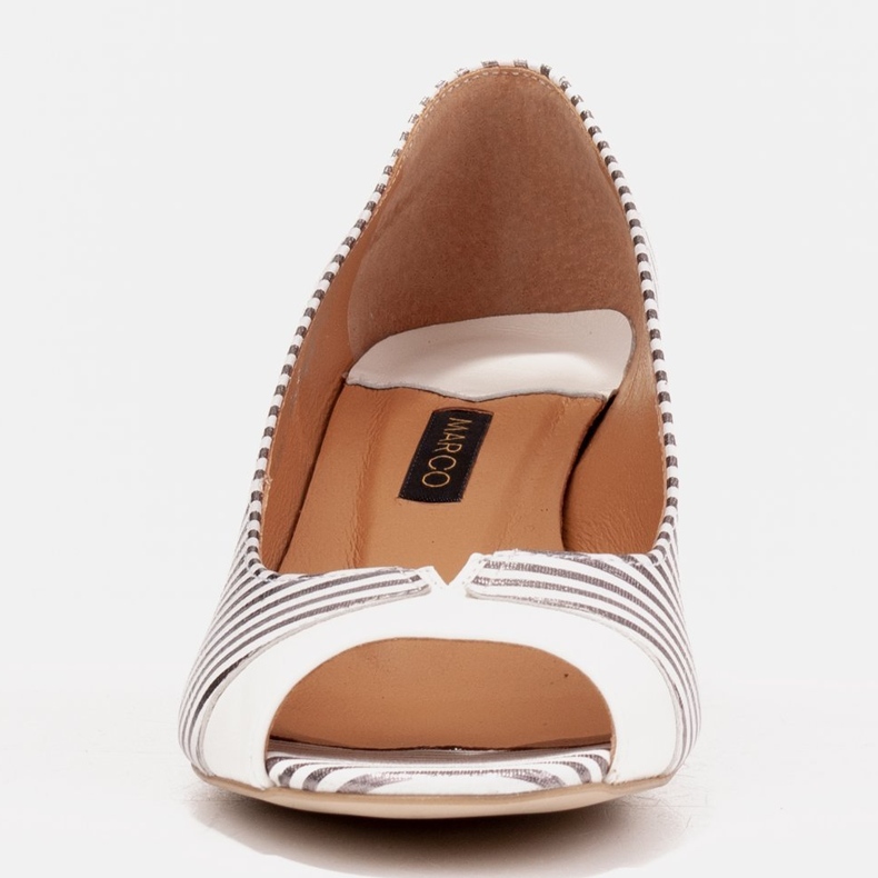 Marco Shoes Pumps with an open front, chrome heel silver 1