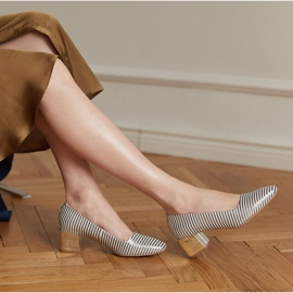Marco Shoes Elegant pumps with a metallic heel silver 1