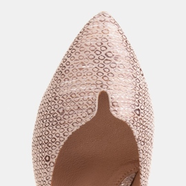 Marco Shoes Comfortable copper pumps with a metallic heel golden 1