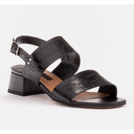 Marco Shoes Cinta sandals with a leather-coated heel black 1