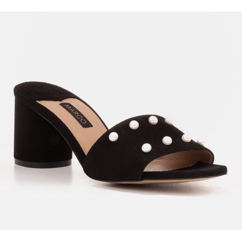 Marco Shoes Marco women's slippers made of natural suede black 1