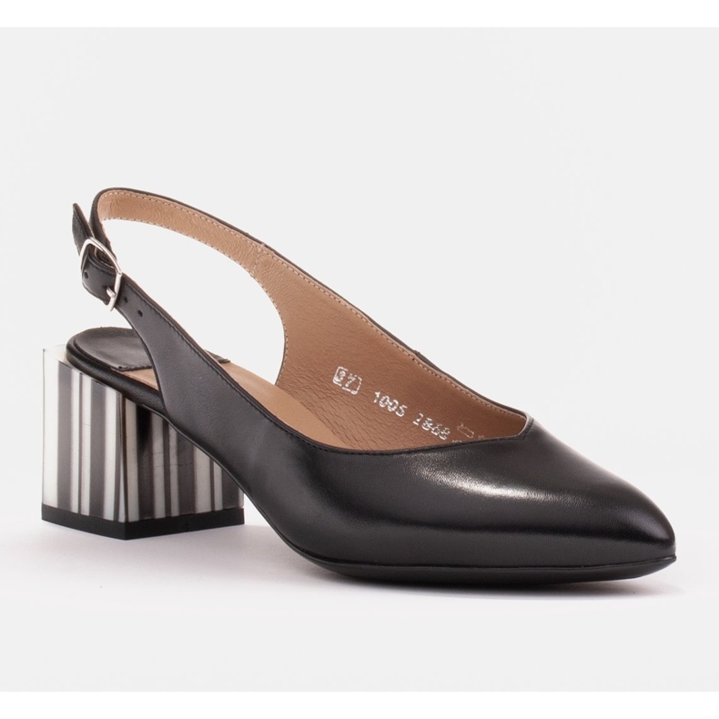 Marco Shoes Elegant women's pumps with a zebra heel black 1