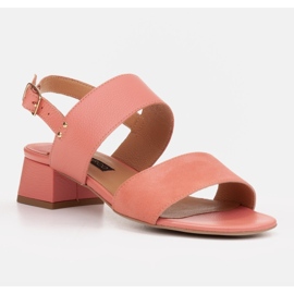 Marco Shoes Cinta sandals with a leather-coated heel pink 1 Marco Shoes Cinta sandals with a leather-coated heel pink 1