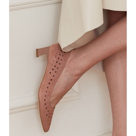 Marco Shoes Women's pumps with interesting perforation pink 1
