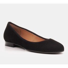 Marco Shoes Marco women's ballerinas made of high-quality natural suede black 1