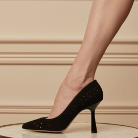 Marco Shoes Elegant pumps made of delicate natural leather black 1