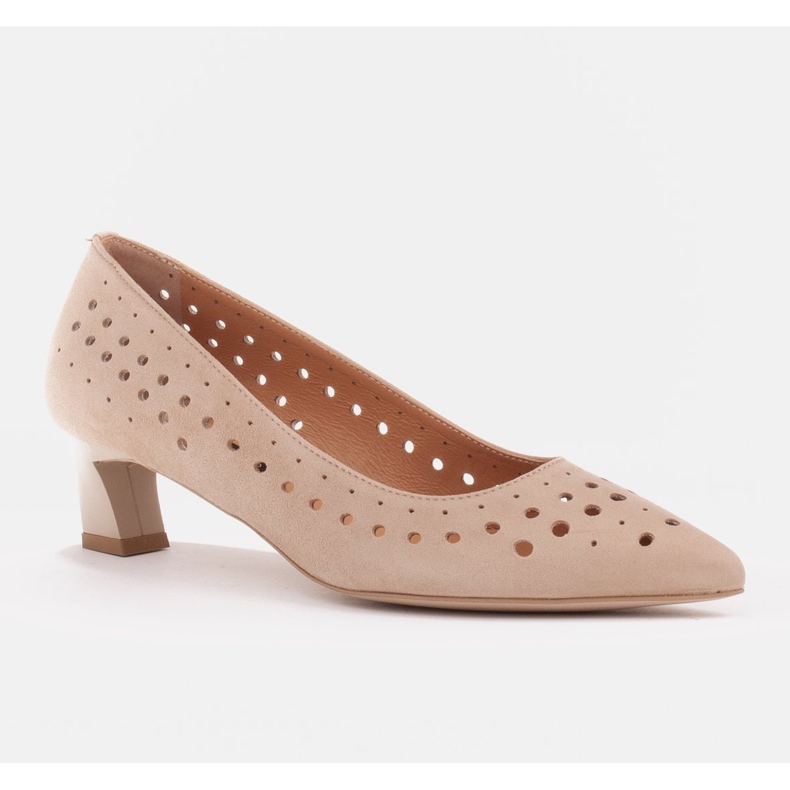 Marco Shoes Women's pumps with interesting perforation beige 1