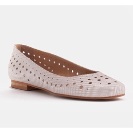 Marco Shoes Women's ballerinas with perforation on the uppers beige 1 Marco Shoes Women's ballerinas with perforation on the uppers beige 1