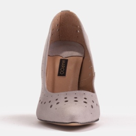 Marco Shoes Natural suede stilettos with decorative perforation grey 1