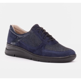 Radoskór Comfortable shoes for a wider foot on a light sole navy blue 1