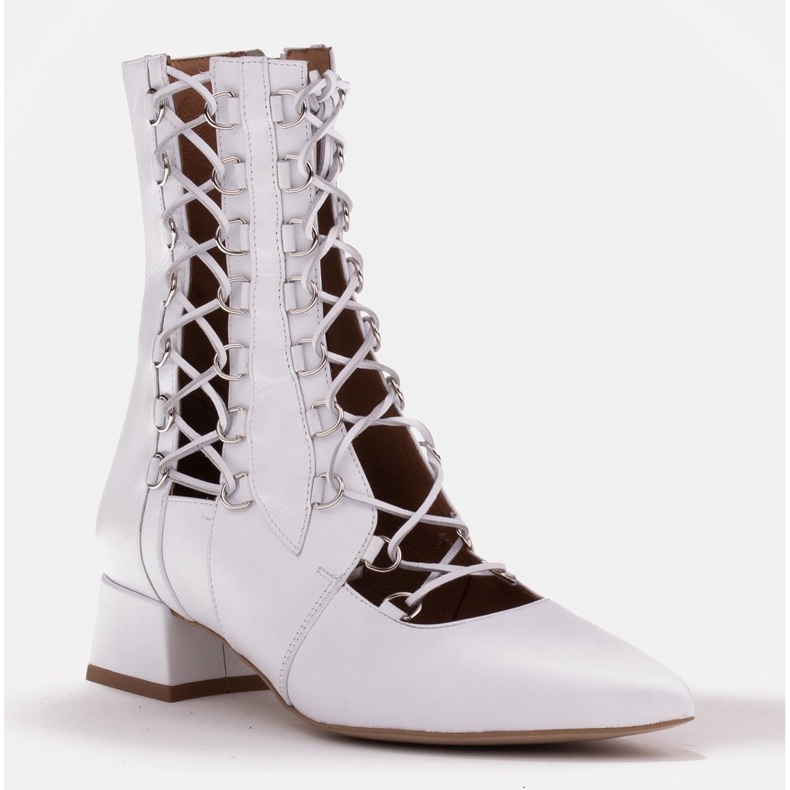 Marco Shoes Braided boots with a strap white 1