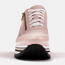 Marco Shoes Sneakers on a thick sole made of natural leather pink 3