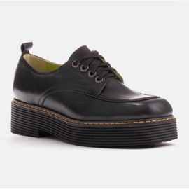 Marco Shoes Chiara loafers in brushed leather black 1