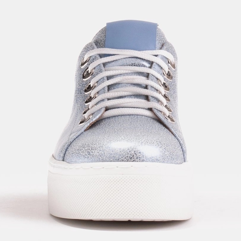 Marco Shoes Women's sneakers made of genuine leather on a thick sole blue 2 Marco Shoes Women's sneakers made of genuine leather on a thick sole blue 2