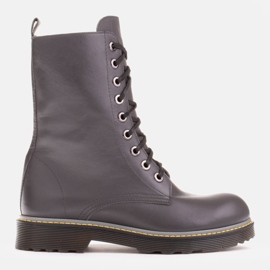 Marco Shoes High ankle boots, boots tied on a translucent sole grey 1