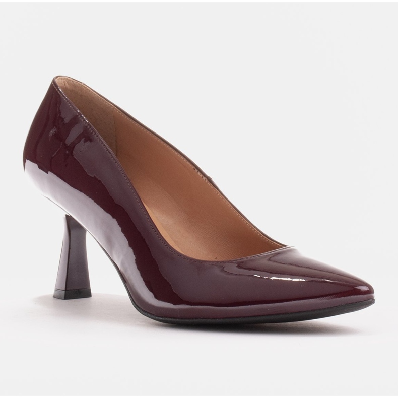 Marco Shoes Elegant pumps made of burgundy lacquer red 1