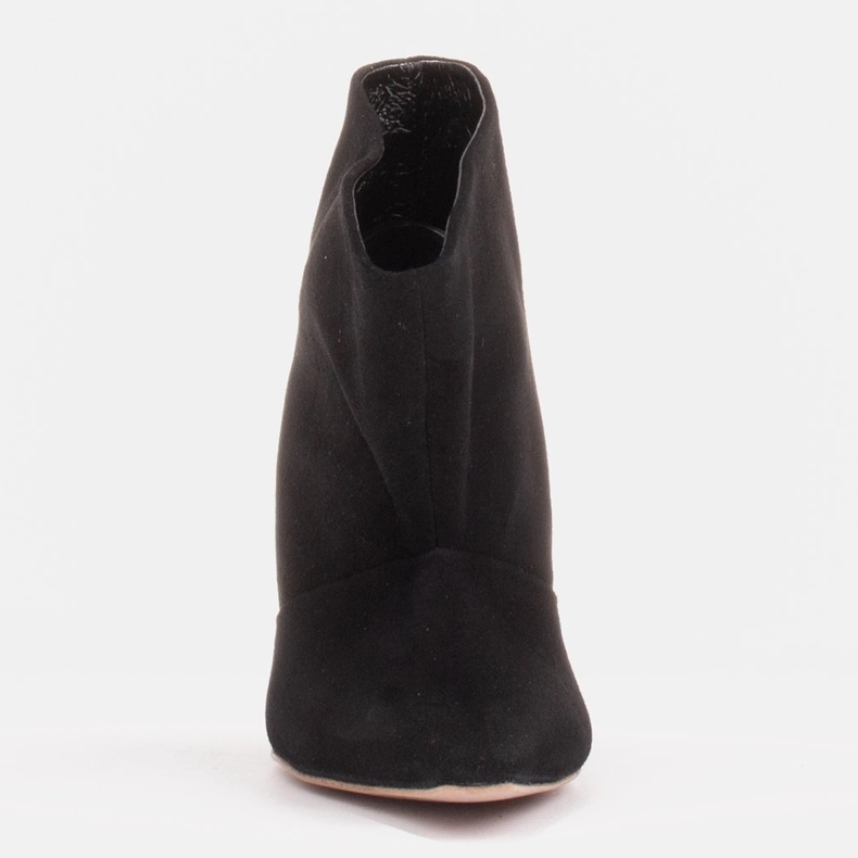 Marco Shoes Leather pins with an extended front black 1