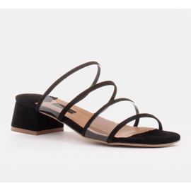 Marco Shoes Women's slippers with translucent stripes black 1 Marco Shoes Women's slippers with translucent stripes black 1