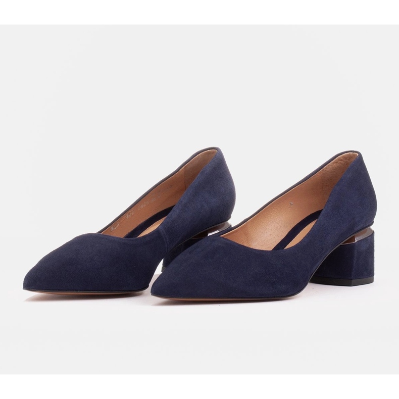 Marco Shoes Pumps made of natural suede with a silver detail in the heel blue 2 Marco Shoes Pumps made of natural suede with a silver detail in the heel blue 2
