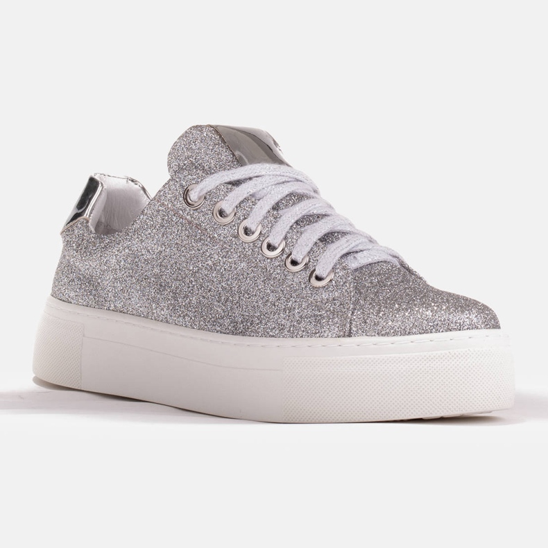 Marco Shoes Women's sneakers with a thick sole 1958P-1207-166-1 silver 1