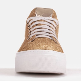 Marco Shoes Light sneakers with a thick sole 1958P-1208-615-1 golden 1