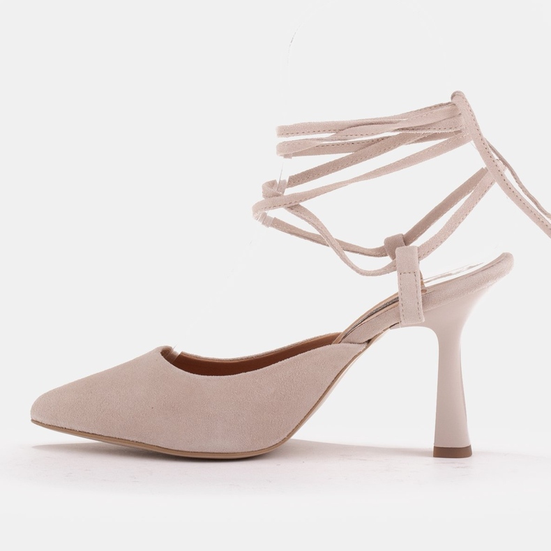 Marco Shoes Tied pumps around the ankle beige 1