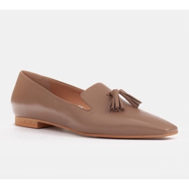 Marco Shoes Women's lords ballerinas with fringes beige 1