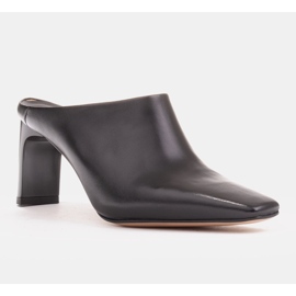 Marco Shoes Leather summer pumps with an open back black 1