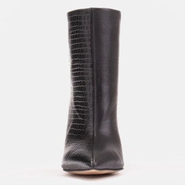 Marco Shoes Boots on a stiletto heel with stitching black 1