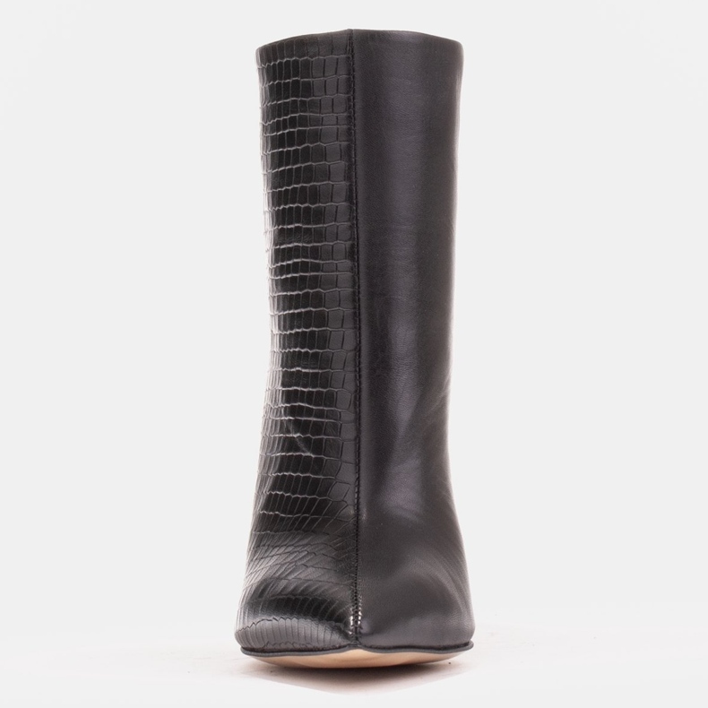 Marco Shoes Boots on a stiletto heel with stitching black 1