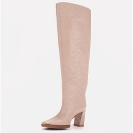 Marco Shoes Heeled boots for a wide calf beige 1