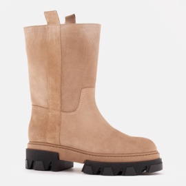 Marco Shoes Suede trapper boots beige 1