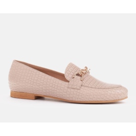 Marco Shoes Ballerinas with a gold chain beige 1