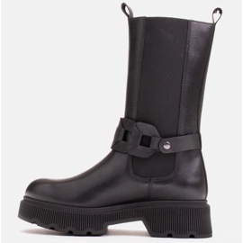 Marco Shoes High boots with rubber and a braided belt black 1