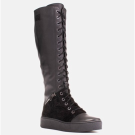 Marco Shoes Lace-up boots with decorative zippers black 1