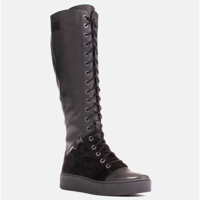 Marco Shoes Lace-up boots with decorative zippers black 1 Marco Shoes Lace-up boots with decorative zippers black 1