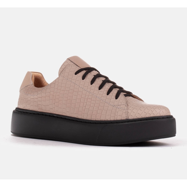 Marco Shoes Light nappa leather sneakers beige 1