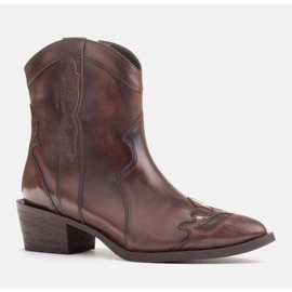Marco Shoes Cowboy boots made of hand-polished leather brown 1