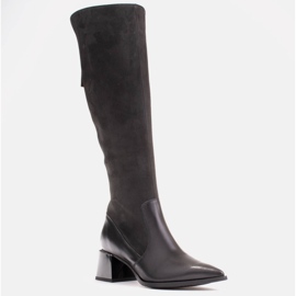 Marco Shoes Classic boots in a combination of leather and nubuck black 1